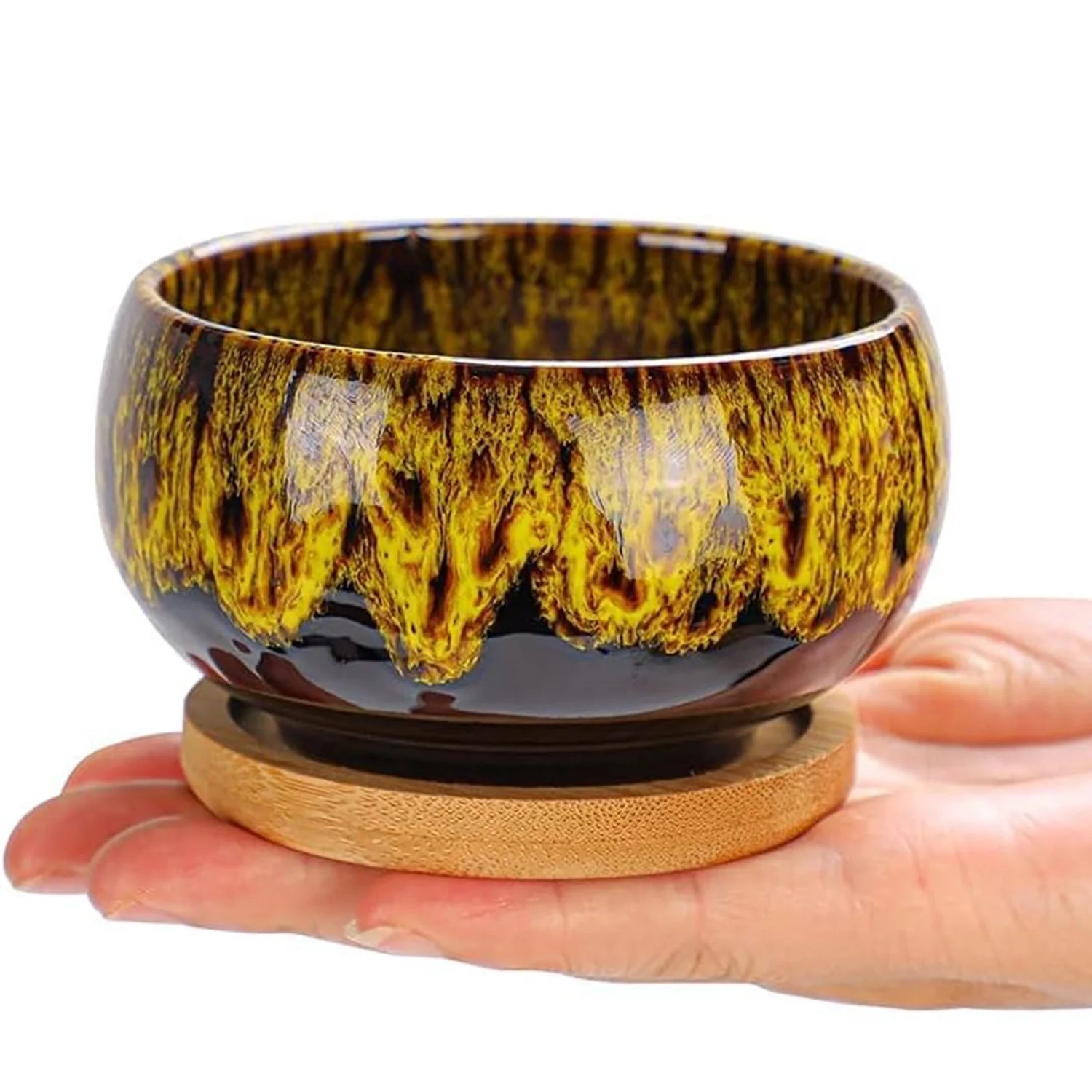 6Pc Ceramic Flower Pots Kiln Change Mini Wicker Bonsai Plant Flowerpot Mold Planters For Yard Garden Desktop Decor Flowers Ceram