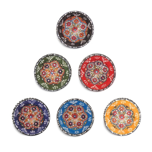 Set of 6 Ceramic Dip Bowls – Rochelle, Summer Bloom – 8cm