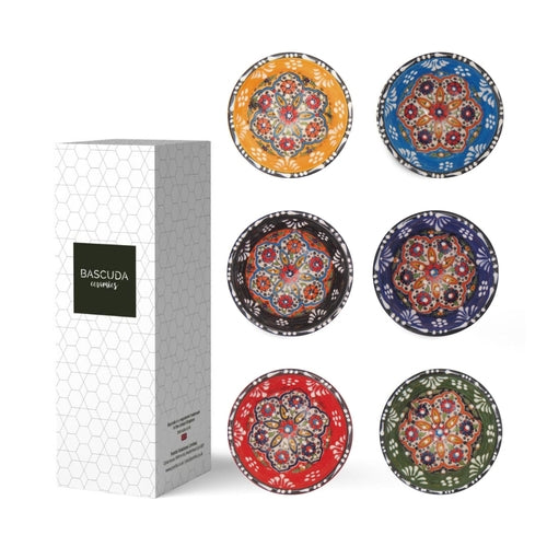 Set of 6 Ceramic Dip Bowls – Rochelle, Summer Bloom – 8cm